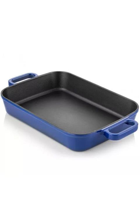 Silver Döküm Demir 26*40 Cm Çok Amaçlı Tepsi Mavi