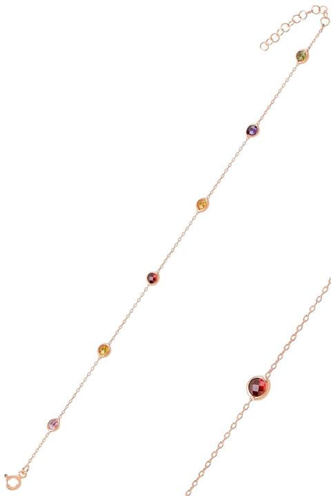 Söğütlü Silver Gümüş Renkli Sıra Taşlı Halhal