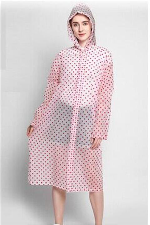 dreamtify Kadın  Pembe Puantiyeli Yağmurluk