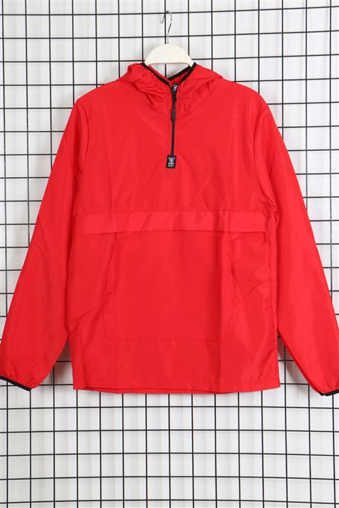 CEYCEYBUTİK34 Unisex Kırmızı Kanguru Model Yağmurluk Rüzgarlık Mont