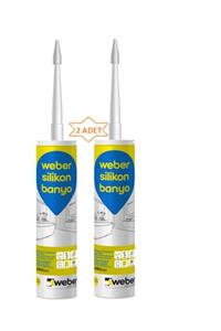 WEBER Kararmayan, Küflenmeyen Antibakteriyel Banyo Silikonu Beyaz Silikon 280 ml (2 ADET)