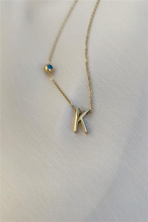 BUNNY Çelik Harf Kolye - K