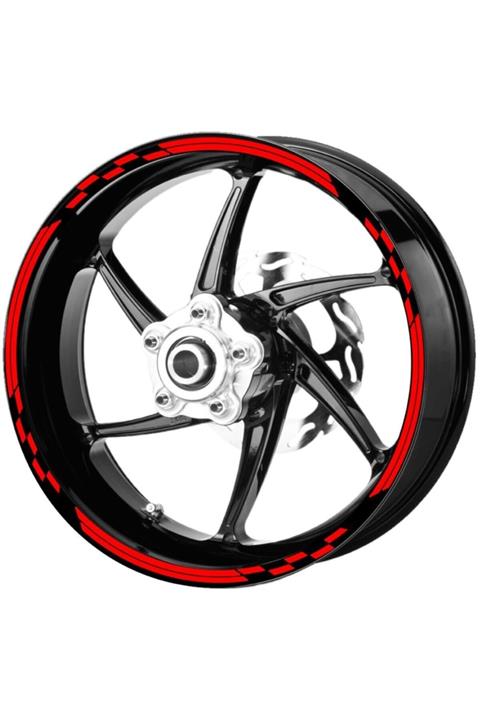 Çınar Extreme Yarış Bayraklı Reflektif Kırmızı Jant Şeridi Sticker