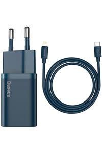 Baseus Super Si 1c 20w Hızlı Şarj Adaptörü + Type-c To Lightning Iphone 1m Şarj Kablosu