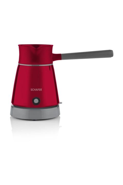 Schafer Stılle Elektrikli Cezve - Kırmızı