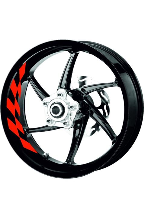 Çınar Extreme Gp Flag Bayraklı Reflektif Kırmızı Iç Jant Şeridi Sticker