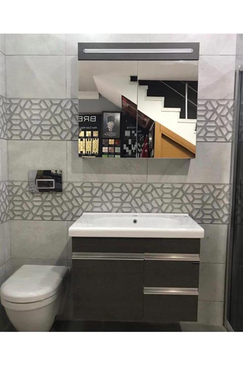 EVROS Antrasit Mine Banyo Dolabı 80cm