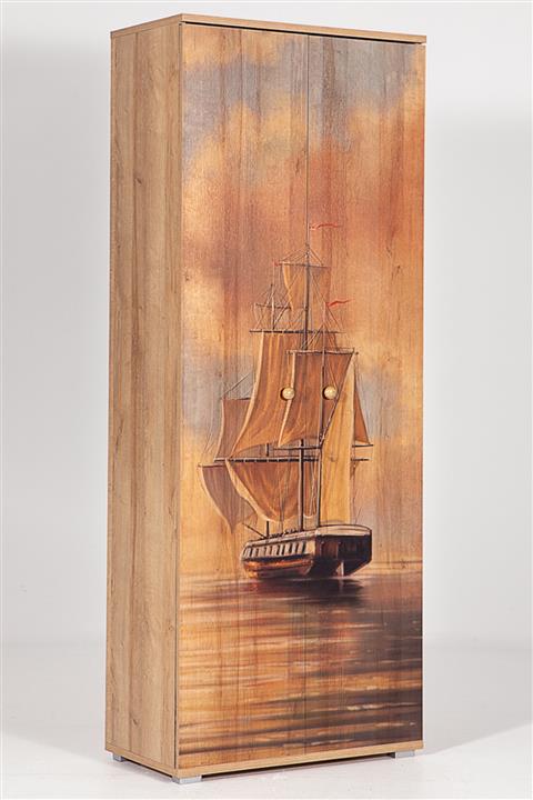 SANDALİE Nora Okyanus / 5 Raflı 2 Kapaklı Çok Amaçlı Mutfak Dolabı Banyo Dolabı Çok Amaçlı Dolap