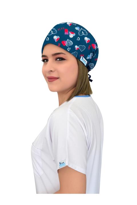 Nur Ortopedi Lacivert Love Doktor Hemşire Cerrahi Hastane Aşçı Bonesi