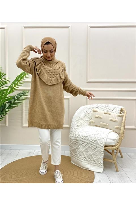 KARZEN Fırfırlı Triko Kazak