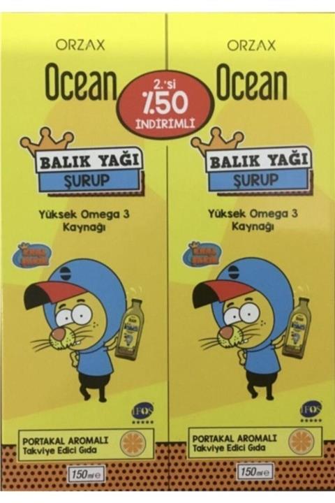 Orzax Balık Yağı Şurup Portakal 2.si %50 Indirimli 150ml+150ml