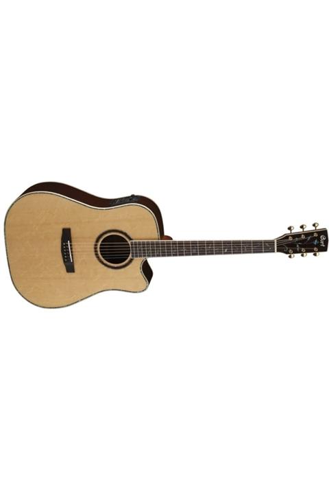 CORT Elektro Akustik Gitar, Masif Ladin Kapak, Natürel,