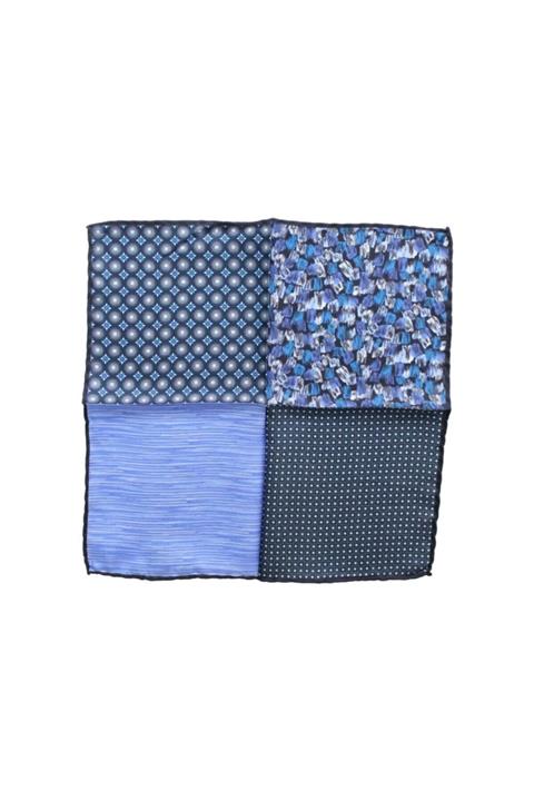 COOLMENCLUB Erkek Lacivert Desenli Cep Mendili