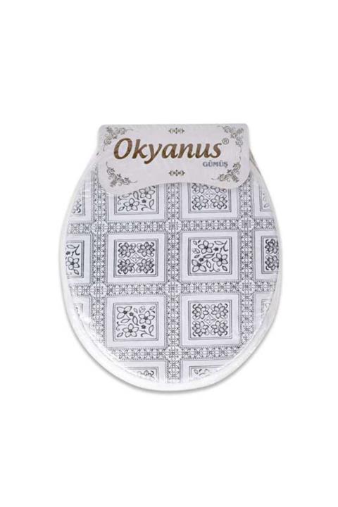 özuğurlu Okyanus Gümüş Desenli Yumuşak Süngerli Klozet Kapağı