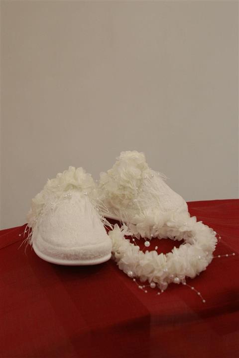 Işşıl 4424-inci Tüy Loğusa Terlik-taç Seti