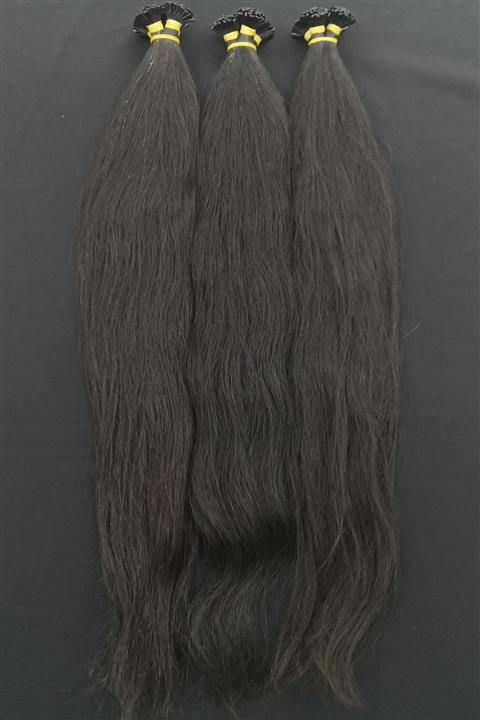 HalitCan HairKing Birinci Sınıf Doğal (koyu Kestane ) 60 Cm 120gr. Mikro Kaynak Kafadan Kesilme Hint Saçı 100% Gerçek