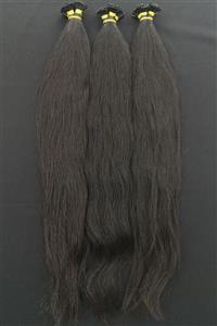 HalitCan HairKing Birinci Sınıf Doğal (koyu Kestane ) 60 Cm 120gr. Mikro Kaynak Kafadan Kesilme Hint Saçı 100% Gerçek