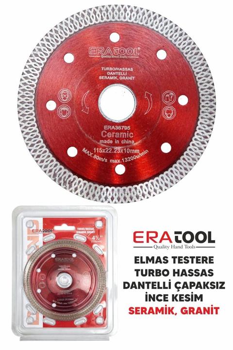 Eratool Elmas Testere Turbo Hassas Dantelli Çapaksız Ince Kesim 180 Mm