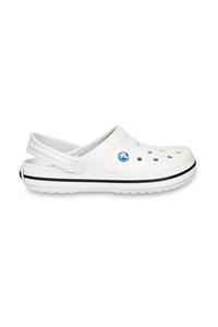 Crocs Beyaz Unisex Crocband Kenarı Siyah Beyaz Çizgili Terlik