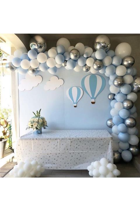 ALTUNOK Erkek Bebek Doğum Günü Balon Zincir Seti