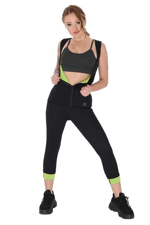 GİYİNCEL Kadın Neopren Agraflı Korse Atlet Ve Uzun Termal Tayt