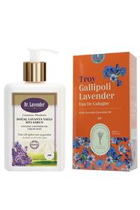 Dr. Lavender Troy Lavanta Kolonya 260 Ml 80 Derece Cam Kolonya + Doğal Lavanta Yağlı Sıvı Sabun