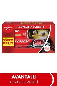 Colgate Optic White Aktif Kömür Beyazlatıcı Diş Macunu 50 ml + Colgate 360 Gold Yumuşak Diş Fırçası