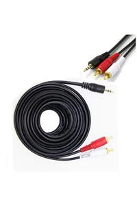 WOZLO 5m Stereo 3.5mm To 2 Rca Kablo Aux 5+1 Ses Sistemi - 5 Metre