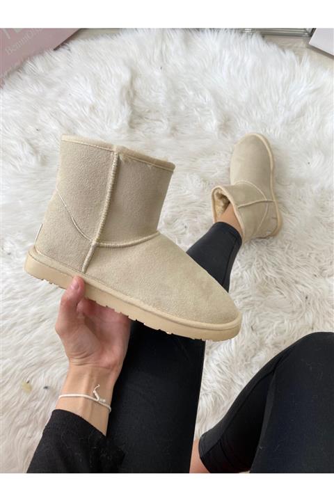 ELSESHOES Kadın Mını Krem Bot