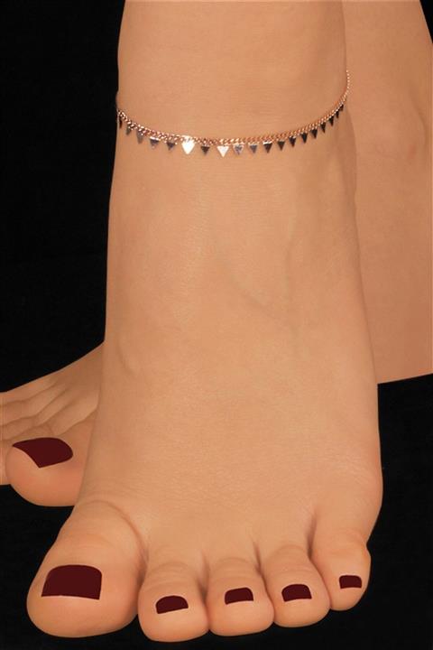 Ziu Kadın Gümüş Halhal 925 Ayar 4 Gram Üçgen Pullu