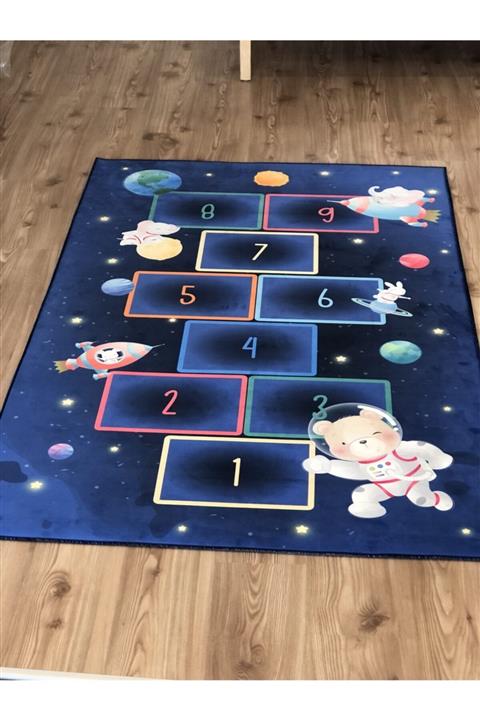 Evmila Uzaylı Seksek Desen 1.1 Cm Kalınlık Yumuşak Dijital Baskılı Halı