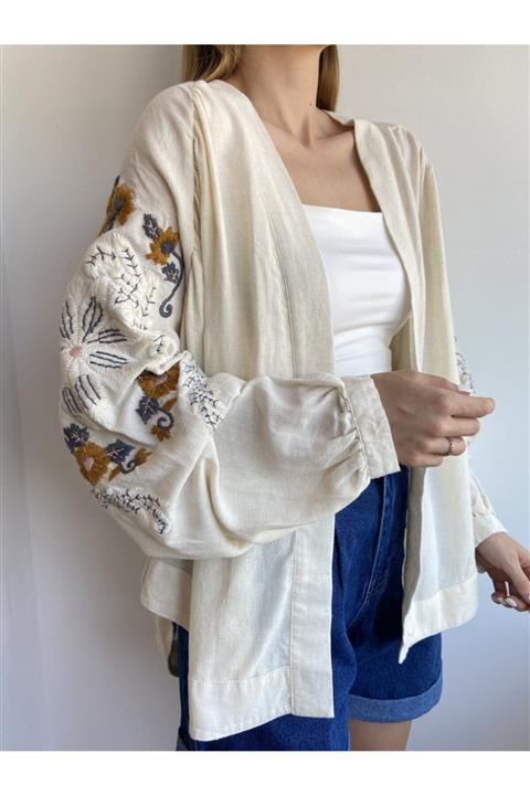 Angel Mia Çiçek İşlemeli Kimono