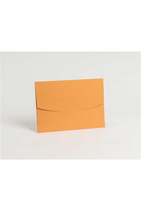 ARTİMED Turuncu 14×20 cm Yatay Oval Kapaklı Davetiye Zarfı 100 Adet
