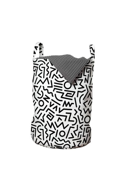 Rengirenk Farklı Yaratıcı Çizgili Retro Çalışma Geometrik Çamaşır Sepeti