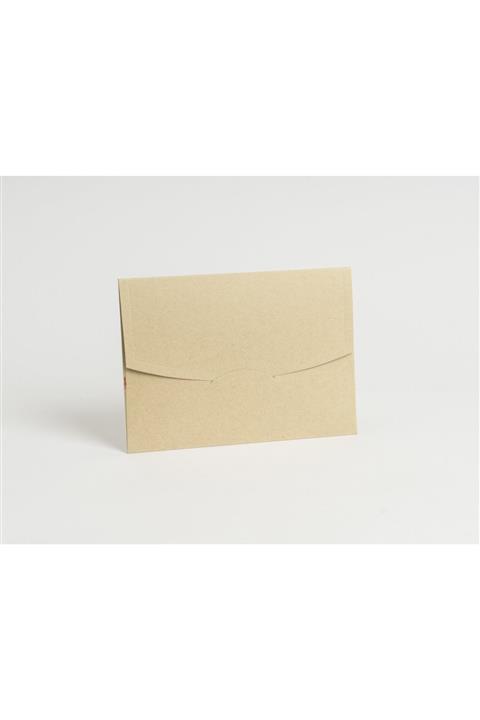 ARTİMED Lüks Kraft Yatay Oval Kapaklı Davetiye Zarfı 14×20 cm 100 Adet