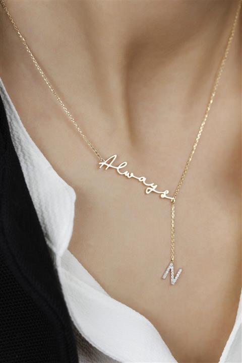 Başbuğ Mücevher 0.09 Karat Pırlanta Always N Harf Kolye