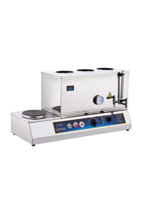 Kadın Sılver Üç Demlik Elektrikli Çay Kazanı