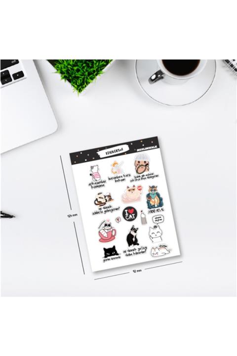 MuslimWalk I Love Cat Sticker Seti #8