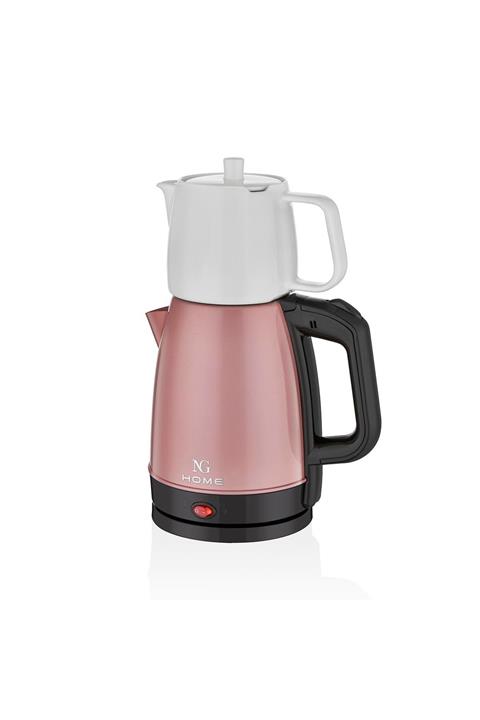 NG HOME Retro Plus Porselen Demlikli Çay Makinesi Rose