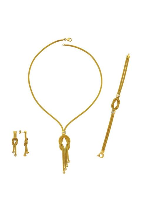 BİLEZİKHANE Düğün Seti Düğümlü Model 14 Ayar Altın 30.00 gr