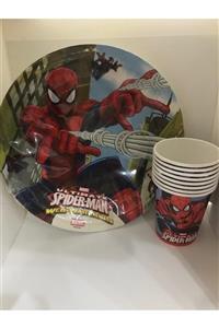 SPIDERMAN Örümcek Adam 8 Li Karton Tabak Bardak Set Doğum Günü Seti