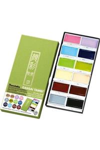 Zig Kuretake Gansai Tambi Profesyonel Japon Tablet Sulu Boya 12 Renk Set 2 (pastel Renkler)