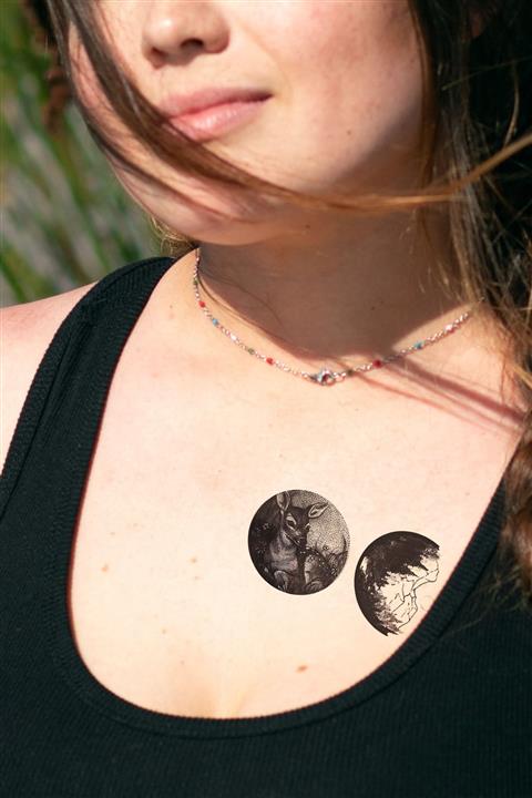 TAKIŞTIR Geçici Ceylan Ve Dünya Mini Dövme Tattoo