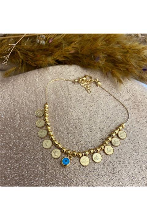 Markiz Takı Kadın Gold Çoklu Pul Sallantılı Halhal