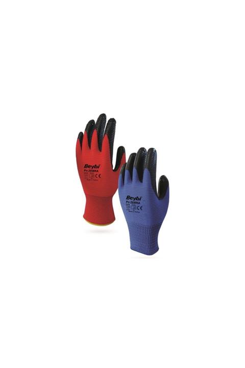 Beybi Pn Zebra Montaj Eldiveni Mavi-siyah No:9 - (12 Çift)