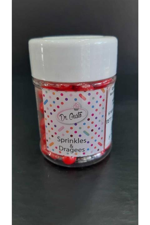 Dr. Gusto Dr Gusto 8mm Kırmızı Boncuk Şeker 45gr