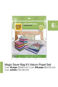 MAGİC SAVER 6'lı Vakumlu Extra Büyük Poşet Hurç Seti (2 Adet Xlarge- 2 Adet Xxlarge-2 Adet Jumbo)