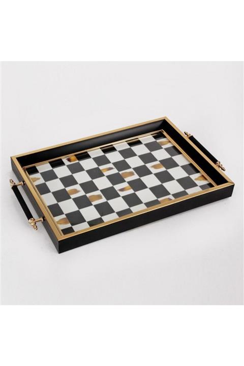 Sillage Home Damalı Lüx Çay Tepsisi