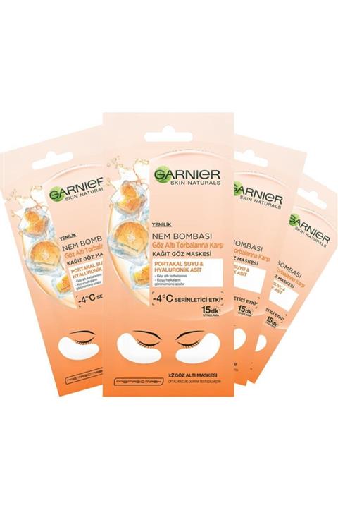 Garnier Kağıt Göz Maskesi Portakal Suyu X4