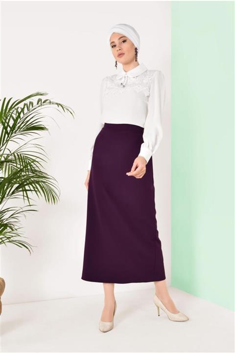 TRENDTESETTÜR Kadın Krem Güpür Detaylı Bebe Yaka Bluz 0165